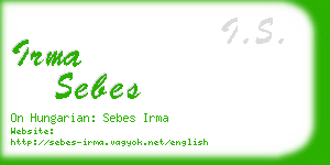 irma sebes business card